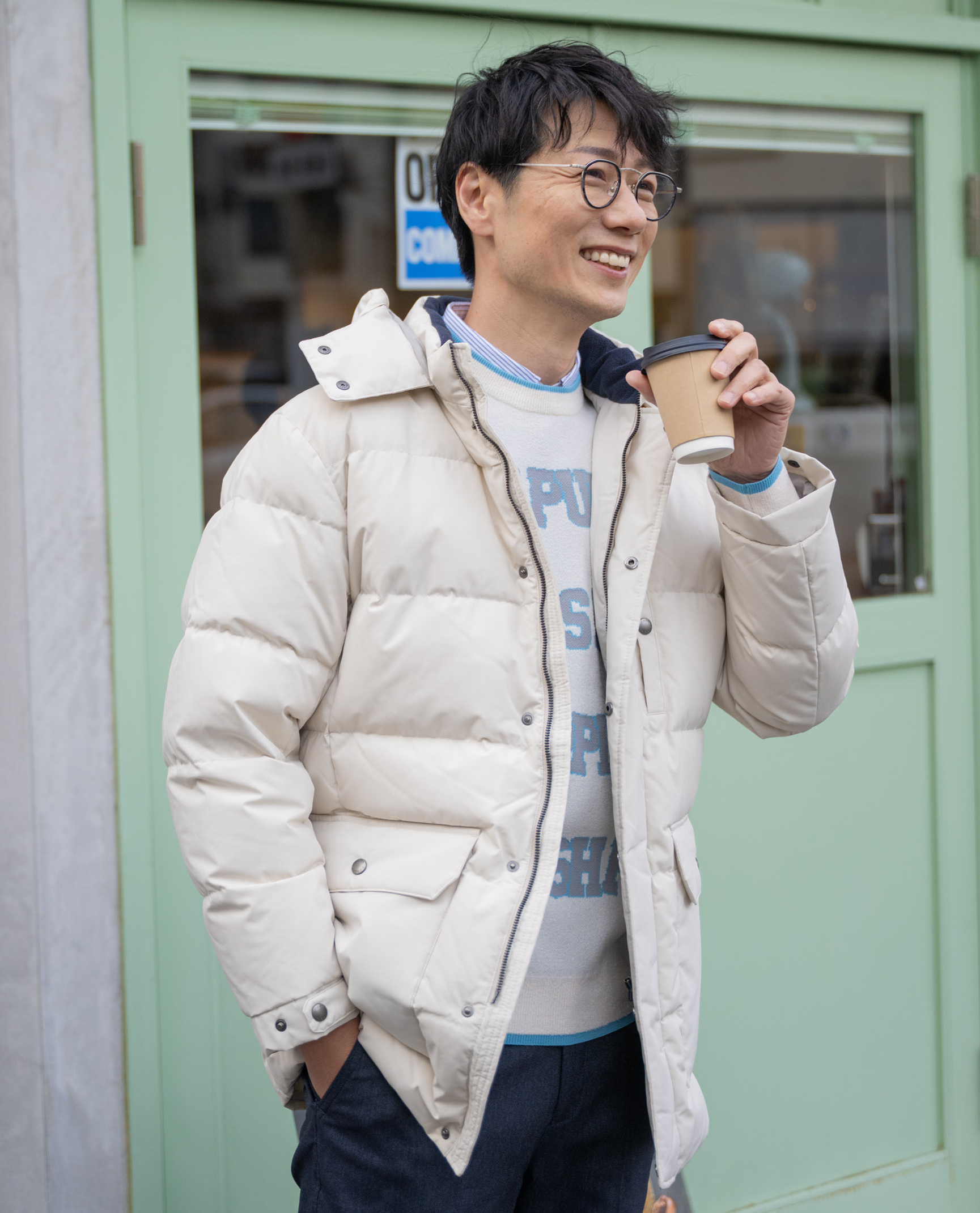 スタンドダウンジャケット(フード付き)【キングサイズ】 - ハッシュ