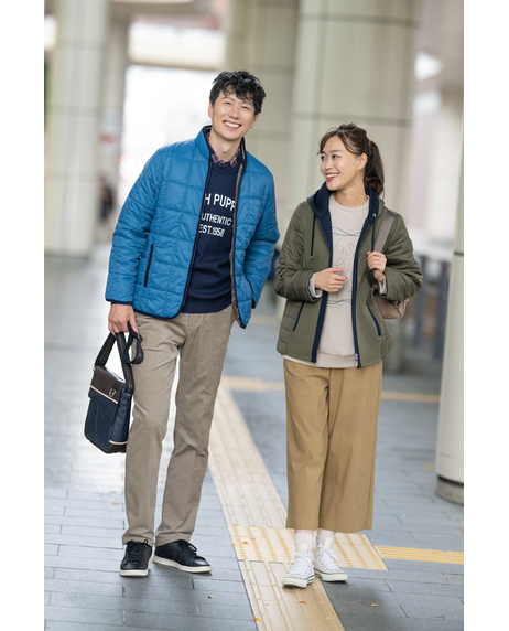 裏起毛ストレッチコール天ノータック5Pパンツ - ハッシュパピー