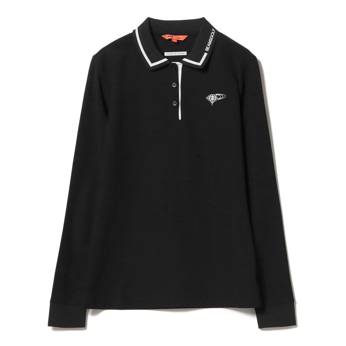 BEAMS GOLF ORANGE LABEL 襟ロゴ バイカラー ポロシャツ レディス(長袖