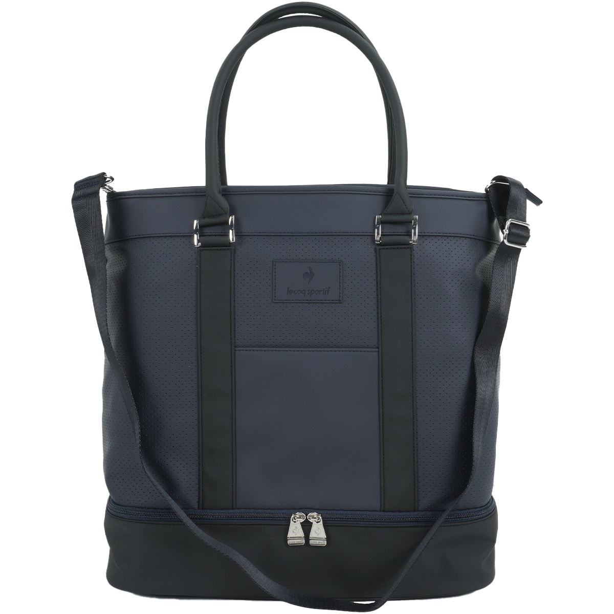 セール・アウトレット】二層式 ショルダー付き トート型ボストンバッグ