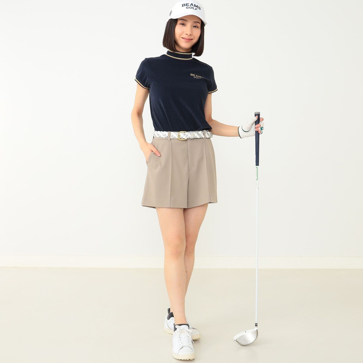 BEAMS GOLF PURPLE LABEL レクチュールツイル ストレッチ ショート