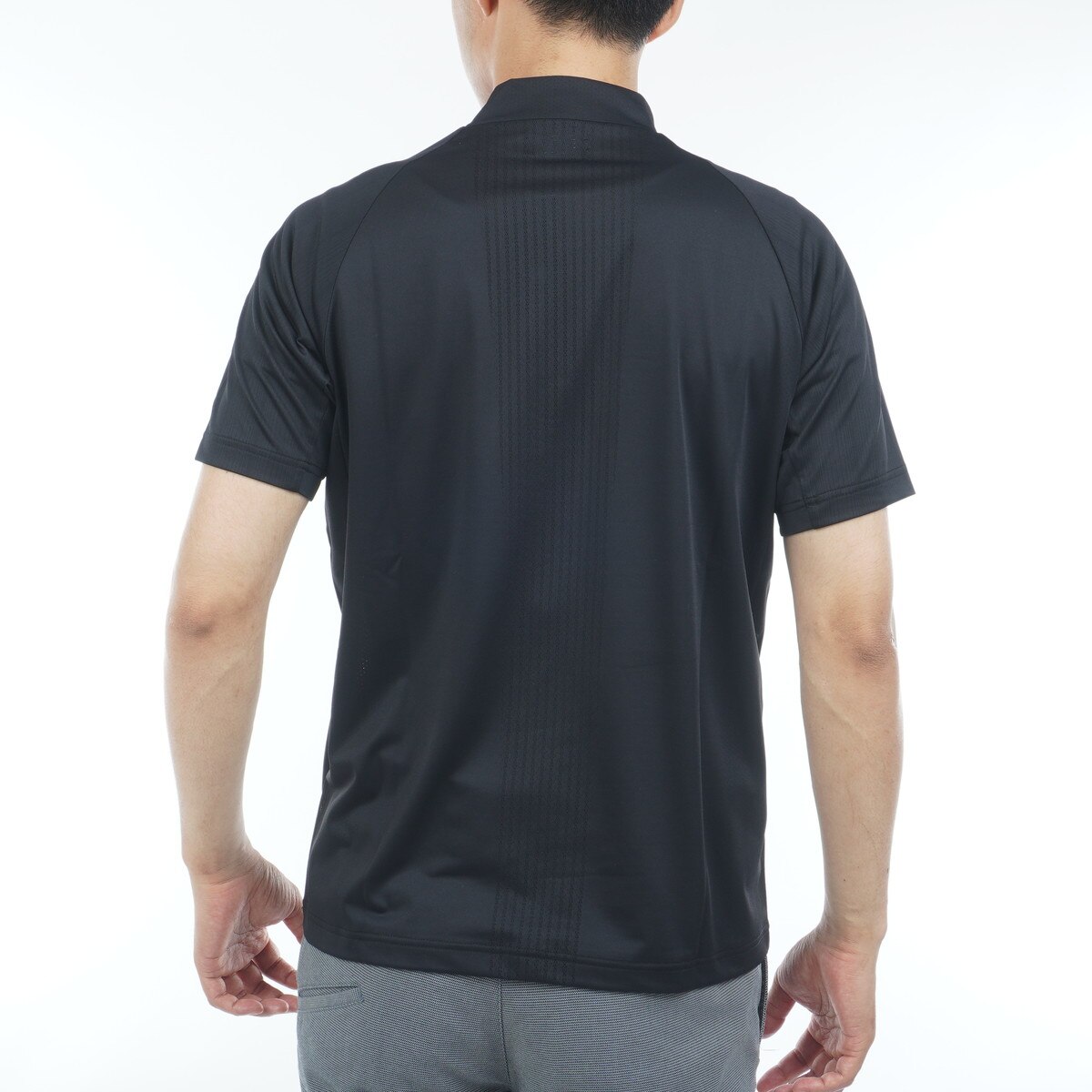 メッシュジャカード モックネック半袖シャツ(半袖シャツ・ポロシャツ