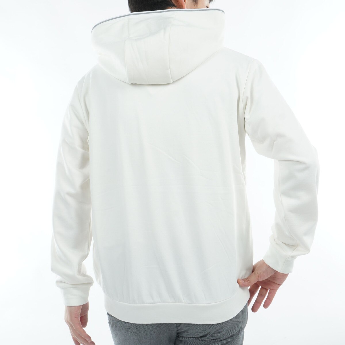 ストレッチ バックグリッドフリース 裏起毛 プルパーカー(中間着