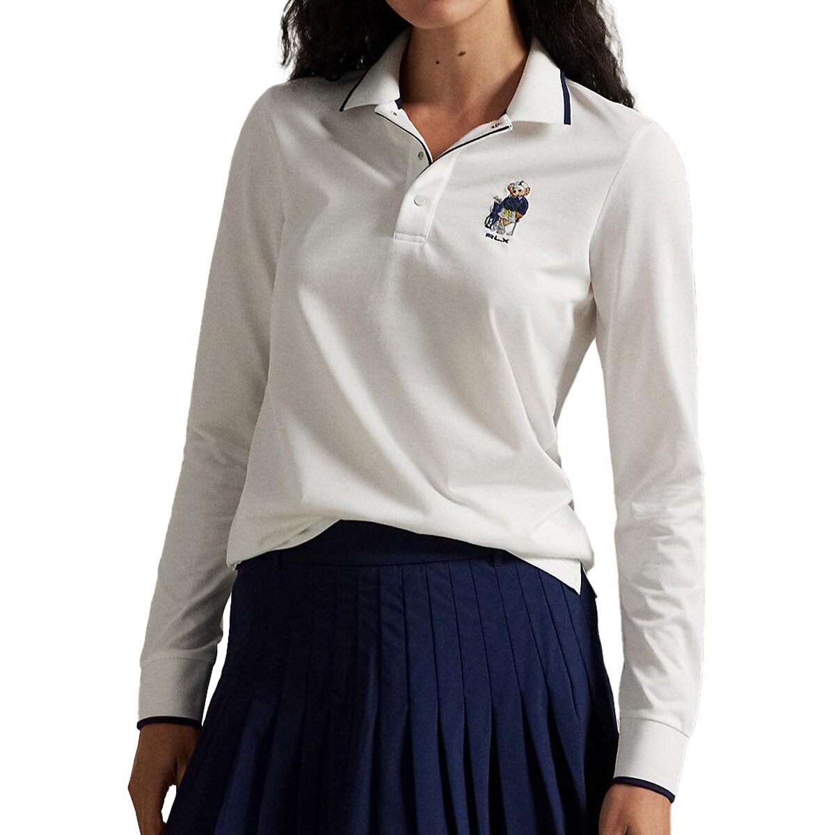 RLX テーラード フィット Poloベア ジャージー長袖ポロシャツ レディス