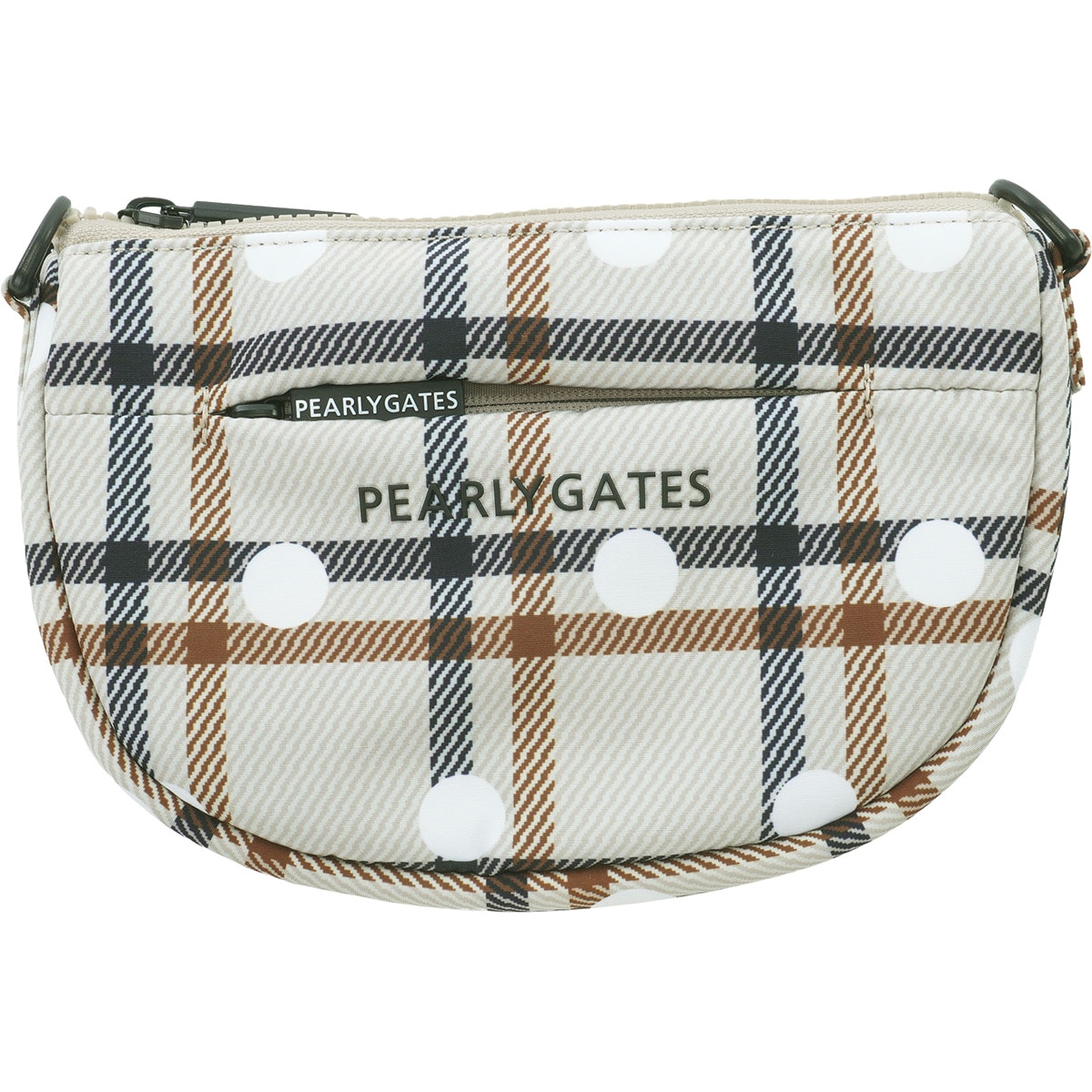 チェック×ドット柄中綿マルチポーチ(ラウンドバッグ)|PEARLY GATES