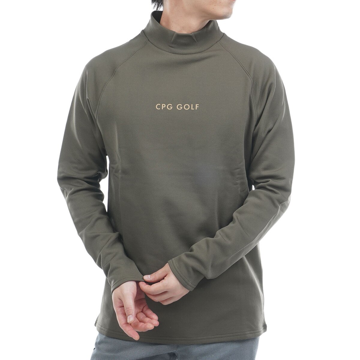 ストレッチ タイトフィット モックネック長袖シャツ(長袖シャツ