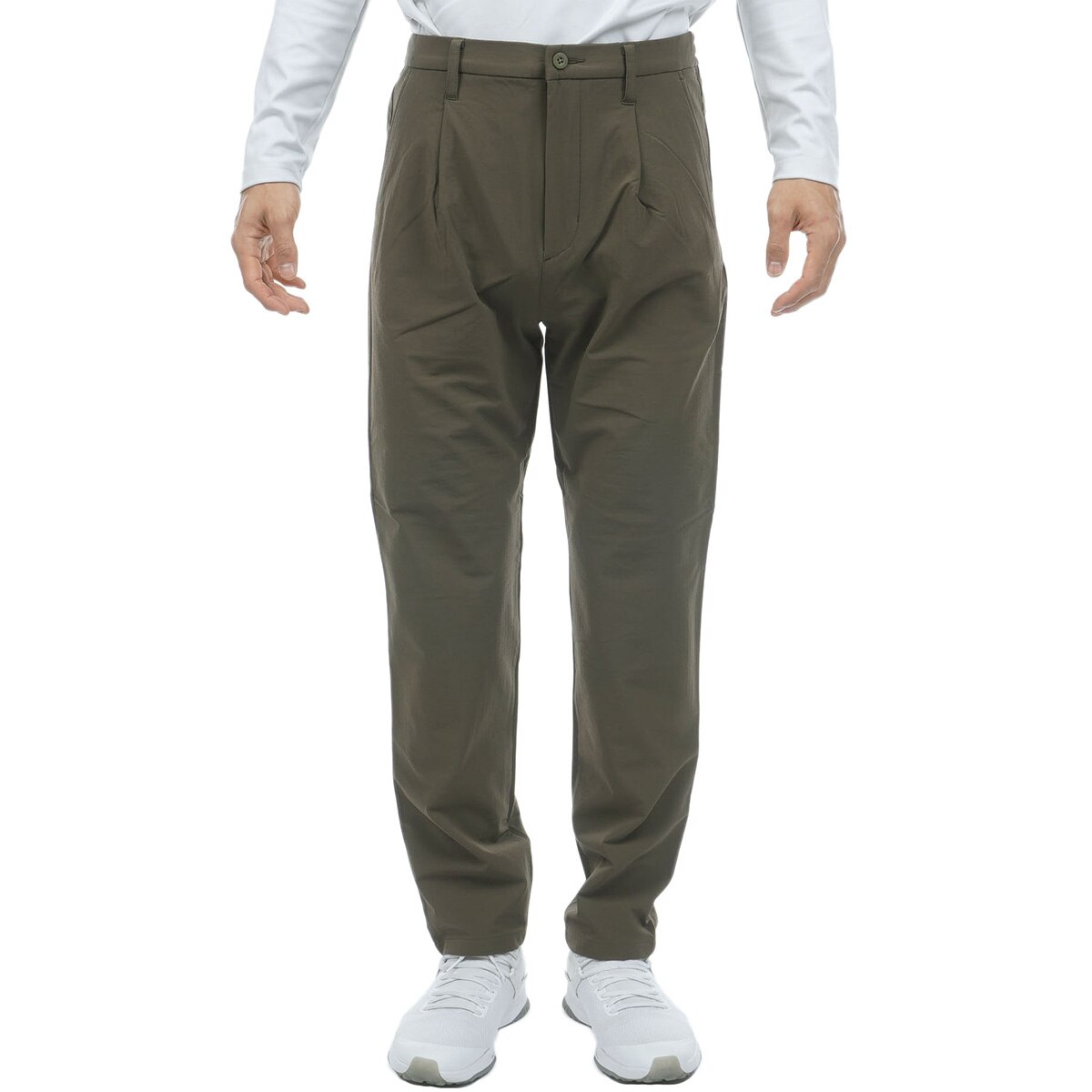 ストレッチ 裏起毛 ストームフリース ワイドテーパード ワンタック