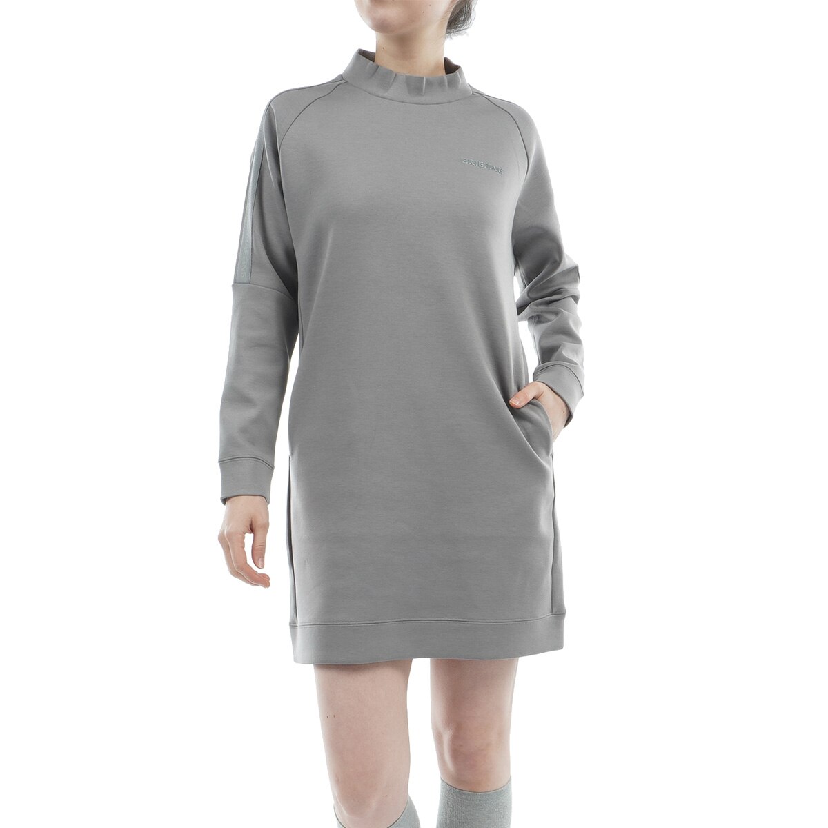 ウォーム ロゴ ライン ハイネック ワンピース レディス(ワンピース