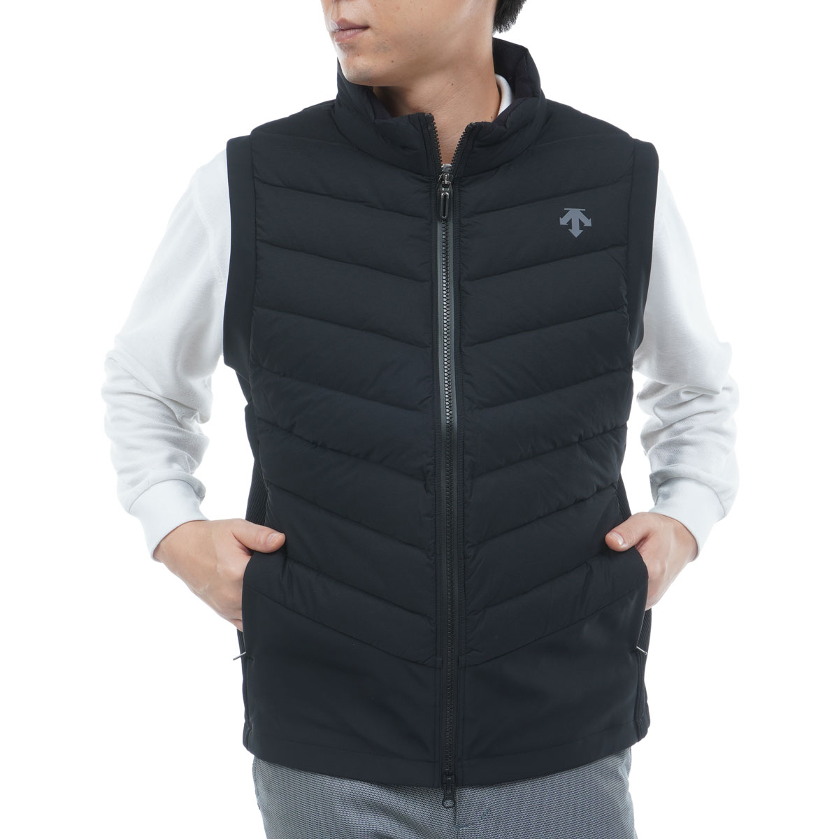ストレッチ 接結ハイブリッドフルジップダウンベスト(ベスト)|DESCENTE
