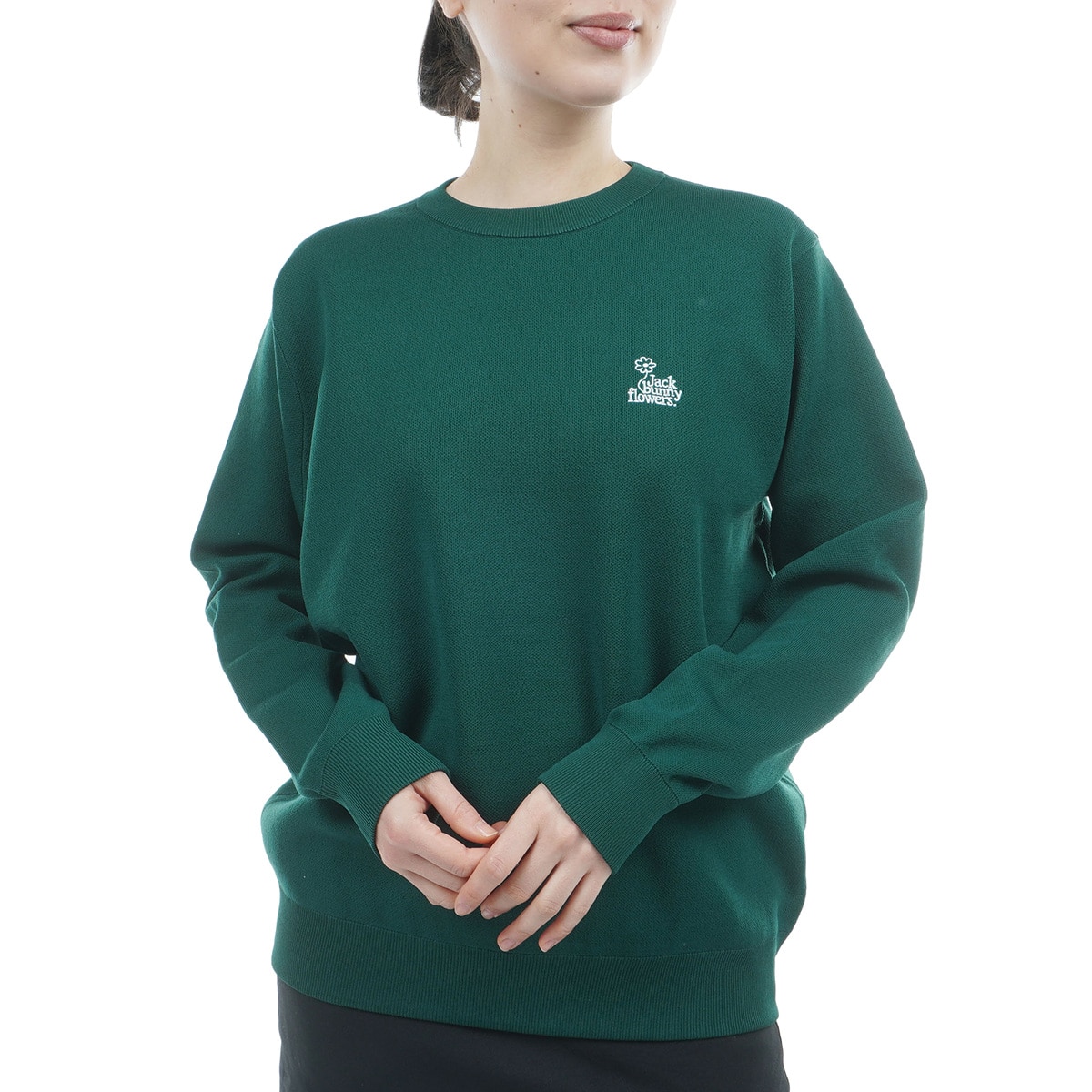 フラワージャガードプルオーバーセーター レディス(中間着(セーター