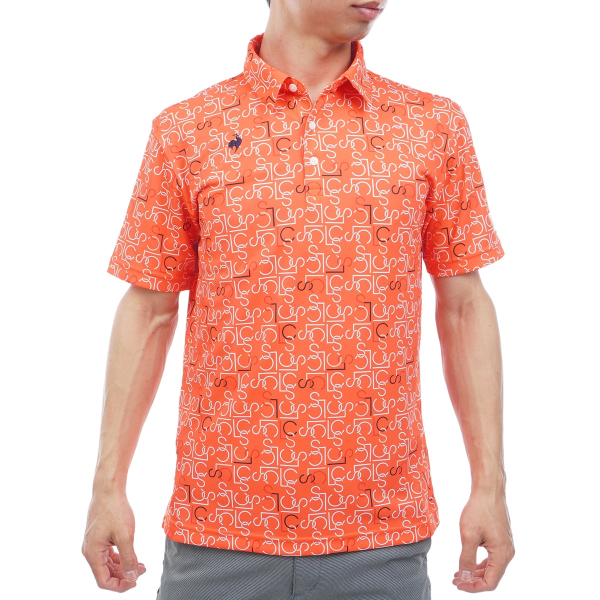 ストレッチ LCSモノグラム柄半袖ポロシャツ(半袖シャツ・ポロシャツ