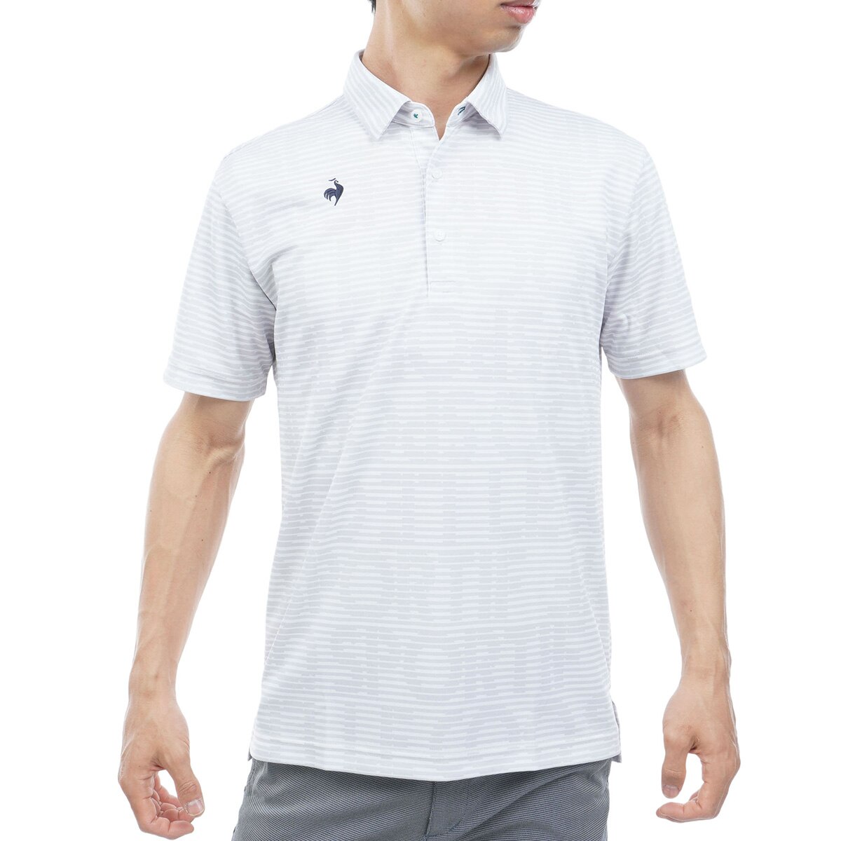 ストレッチ グラフィックロゴボーダー柄半袖ポロシャツ(半袖シャツ