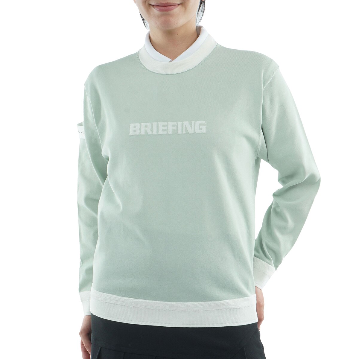 WR バイカラー クルーネックセーター レディス(中間着(セーター