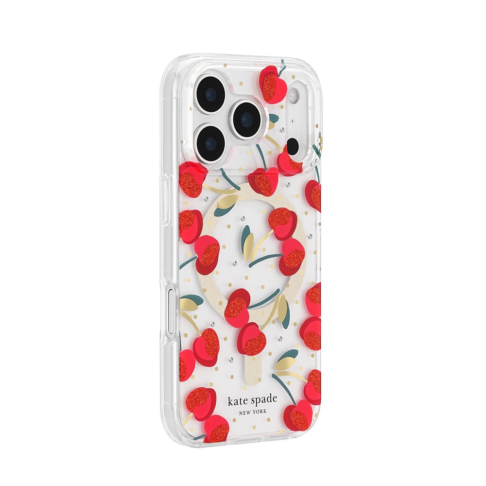 kate spade iPhone 17 Pro ケース Protectiv - Cherry Dot w/ MagSafe