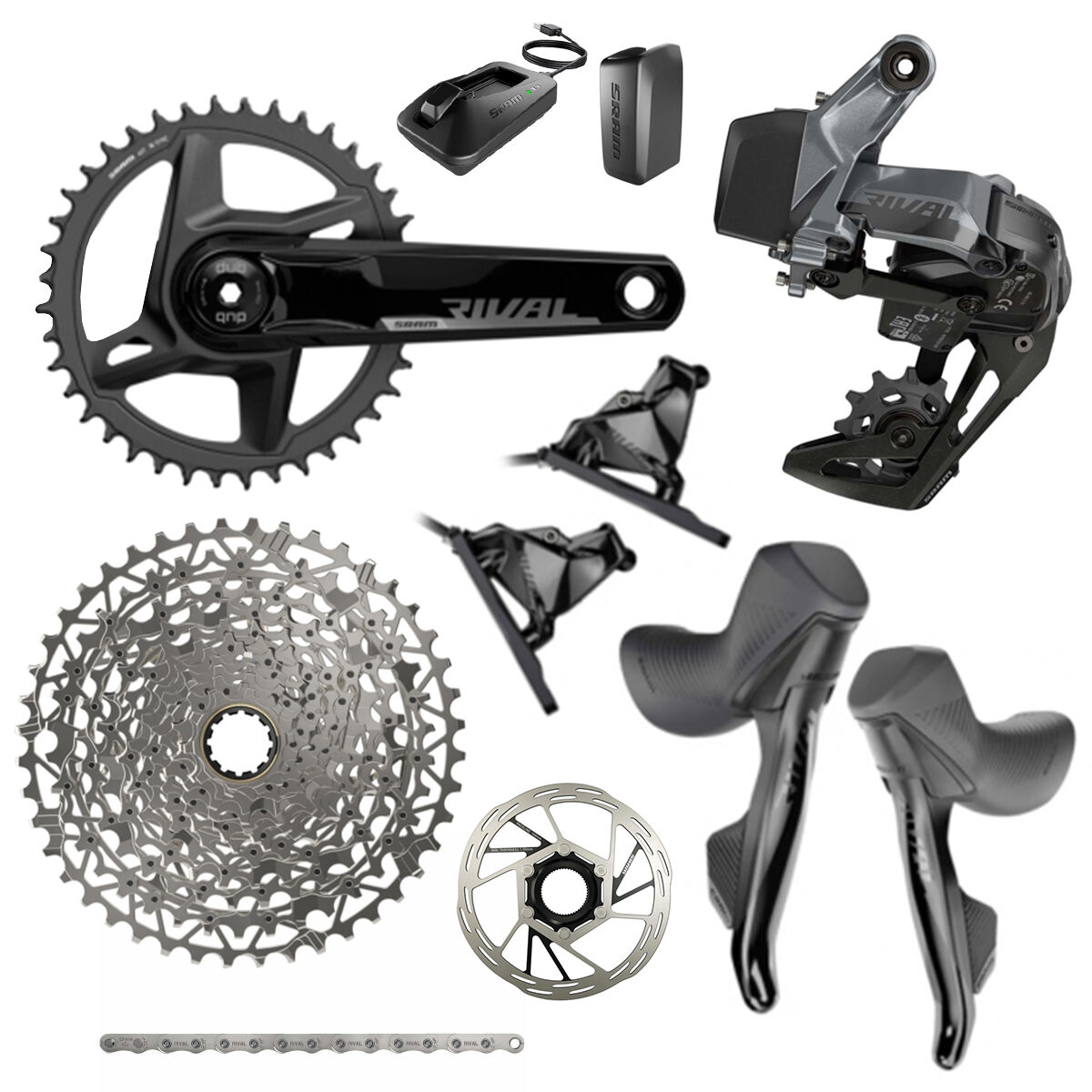 SRAM Rival XPLR AXS Wide 1x12 Disc Brake Groupset Black 40T 46T.
