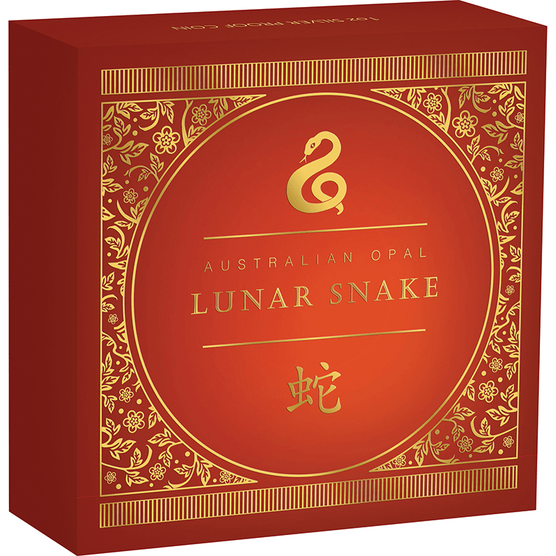 オーストラリア 2025年 十二支オパールシリーズ 巳年蛇図 1ドル銀貨