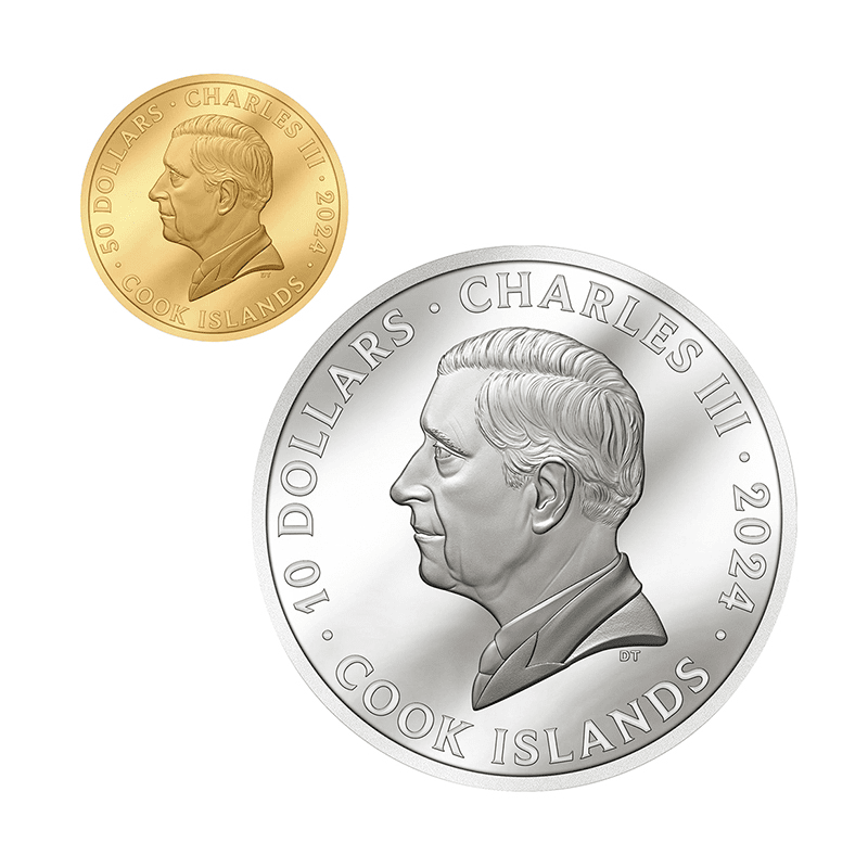 クック諸島 2024年 新幹線鉄道開業60周年記念公式カラー金貨・銀貨2種