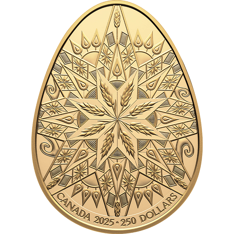 カナダ 2025年 プィーンサンカ ウクライナ文化 250ドル卵型金貨