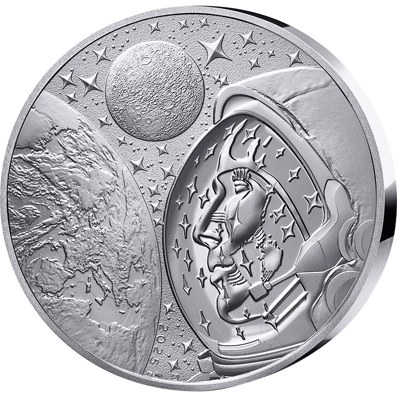 フランス 2025年 トマ・ペスケと宇宙の旅 25ユーロ銀貨NFCチップ付