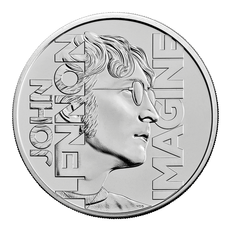 英国 2025年 伝説のミュージシャン ジョン・レノン 5ポンド白銅貨 未