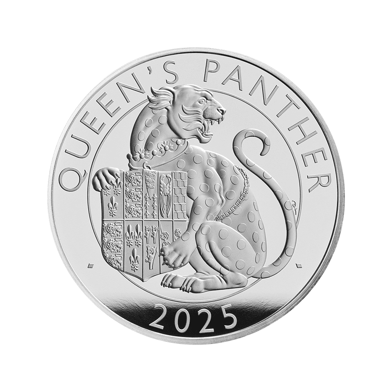 英国 2025年 テューダー家紋章の獣コレクション 女王の豹 2ポンド銀貨