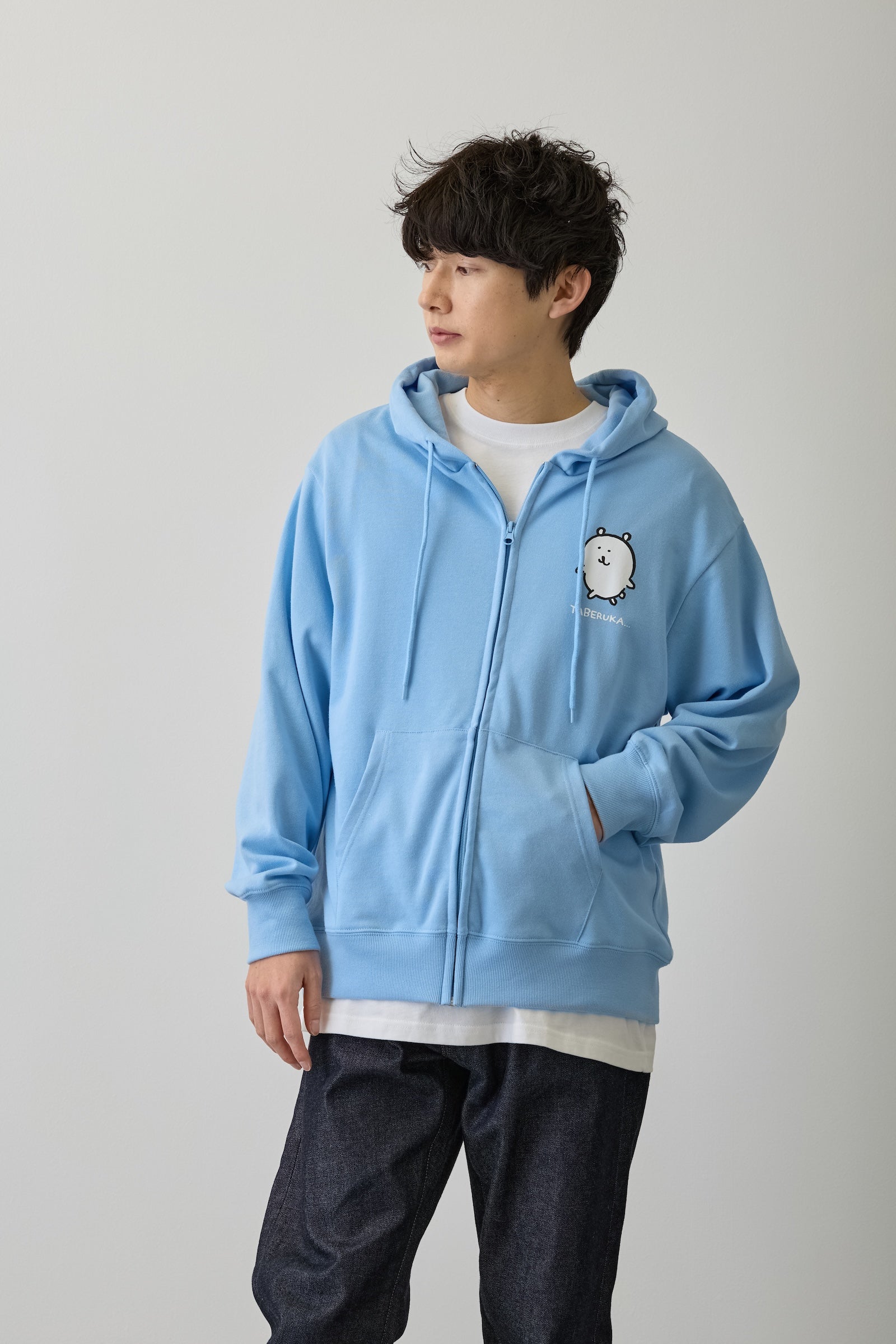 ナガノキャラクターズ ZIPパーカー 食べるか サックス