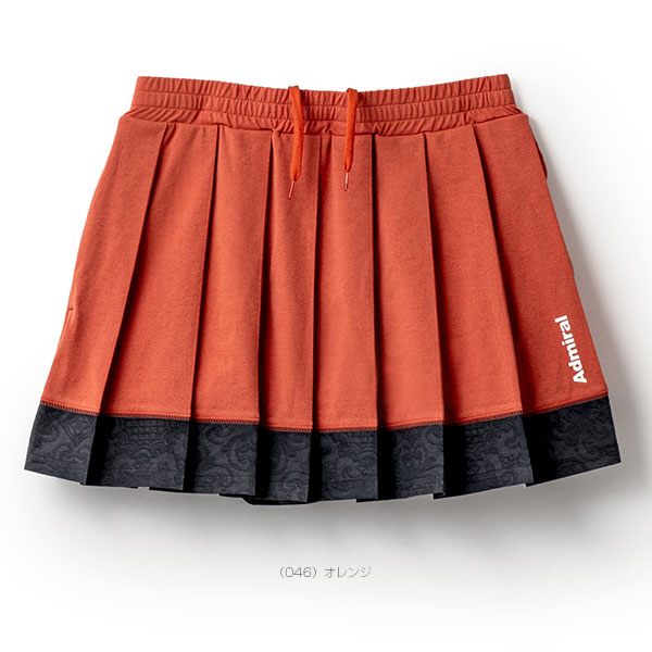 Admiral オレンジ プリント Tシャツ & スカート セット M Admiral