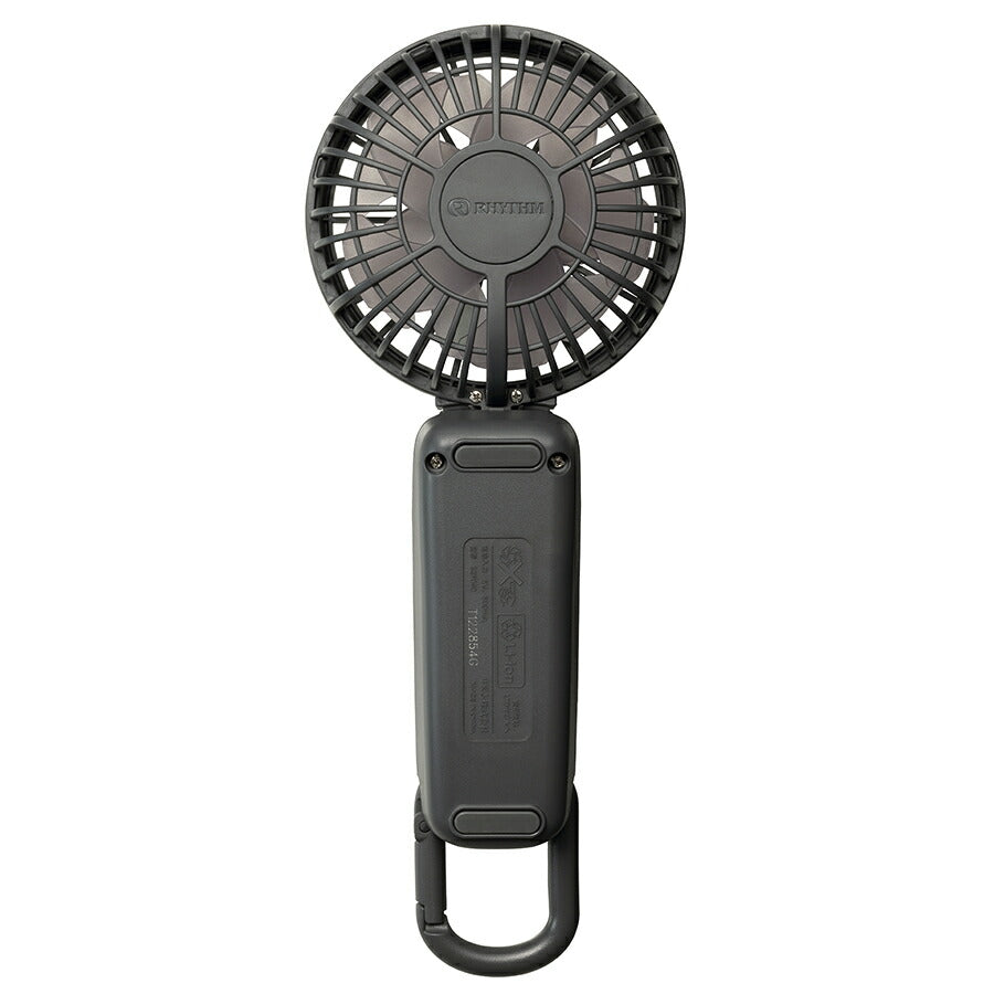 リズム ハンディファン 扇風機 大風量 3way カラビナ付き ダークグレー