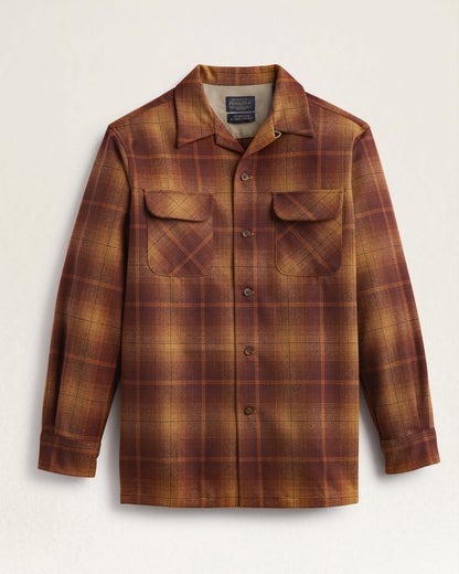 Mens Board Shirt | Pendleton Brown/Brick Ombre 1974 | Ton-up Store