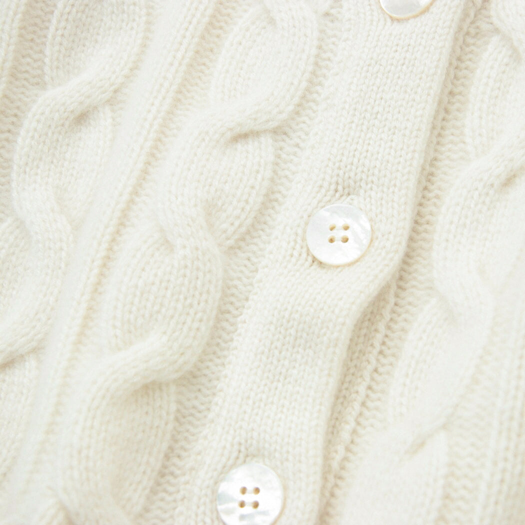 日本製】カシミヤ100% ケーブル編み ショールカラー カーディガン