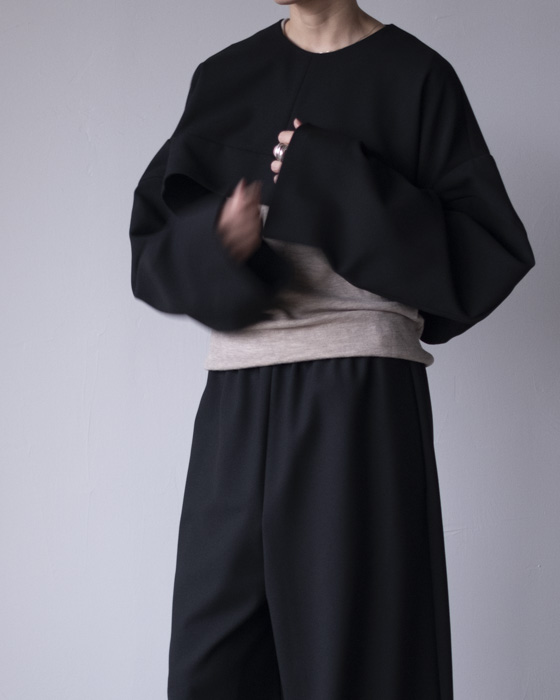 VONIQUE / ENFOLD/ CROPPED PULLOVER (BLK)