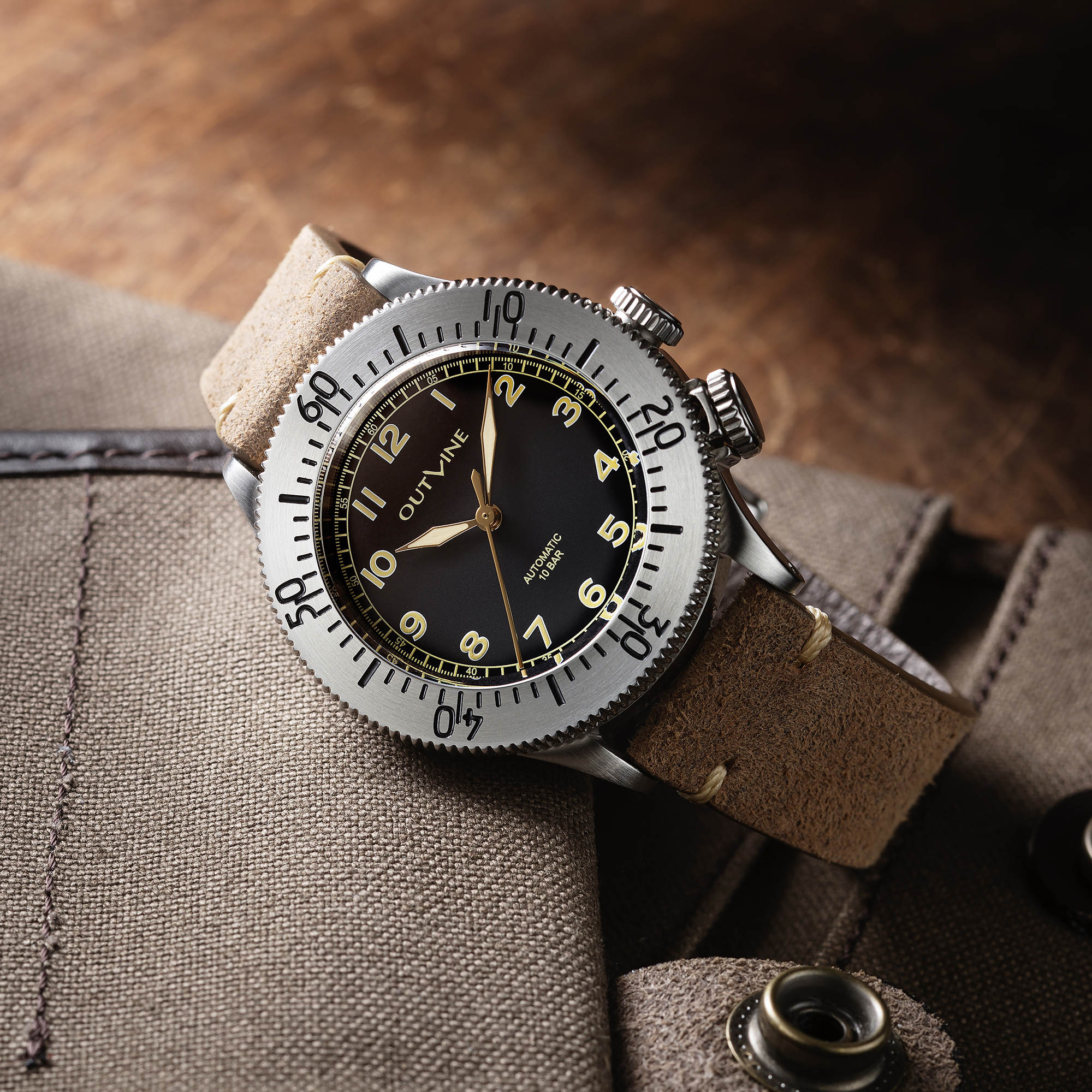 アウトライン・セコンドセッティング（ブラック）Cal.Miyota9039