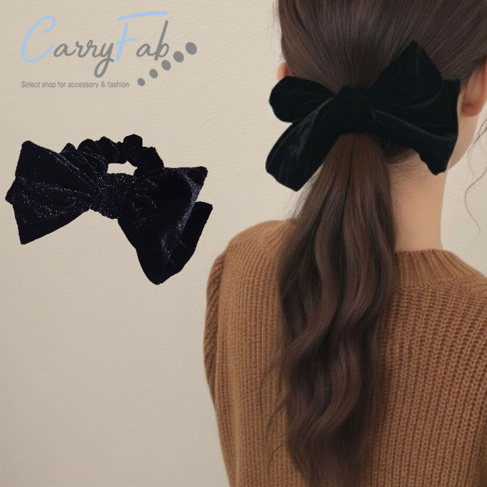 楽天市場】リボン シュシュ ビッグ ボリューム ヘアアクセサリー