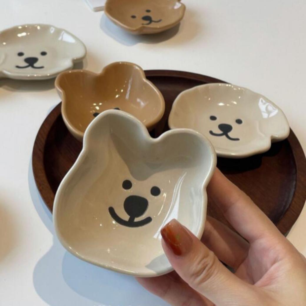 豆皿 なかよしわんちゃん 犬 Dog お皿 ミニ皿 醤油皿 取り皿 韓国雑貨
