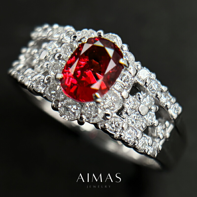 楽天市場】ルビー 1.23ct リング 12号 PT900 プラチナ ダイヤモンド