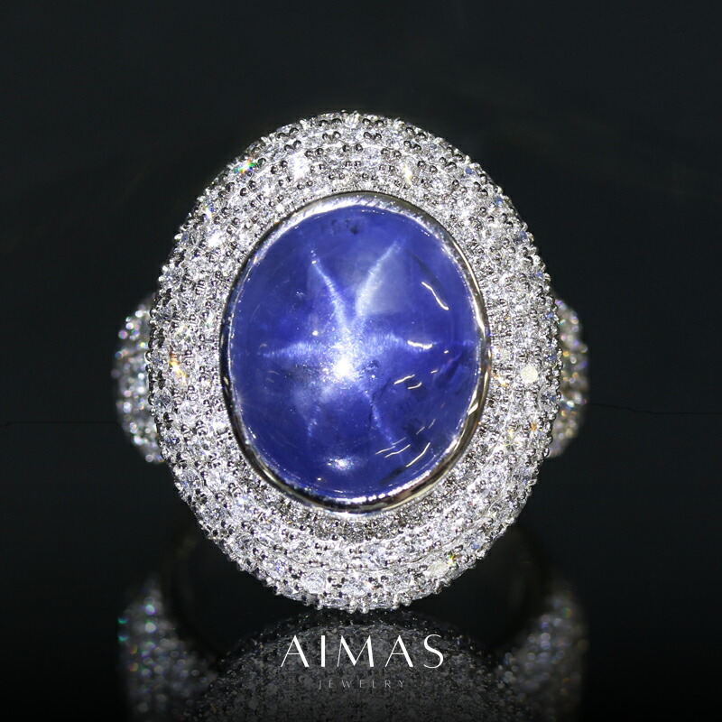 楽天市場】ブルースターサファイア 8.56ct リング 12号 PT950 プラチナ