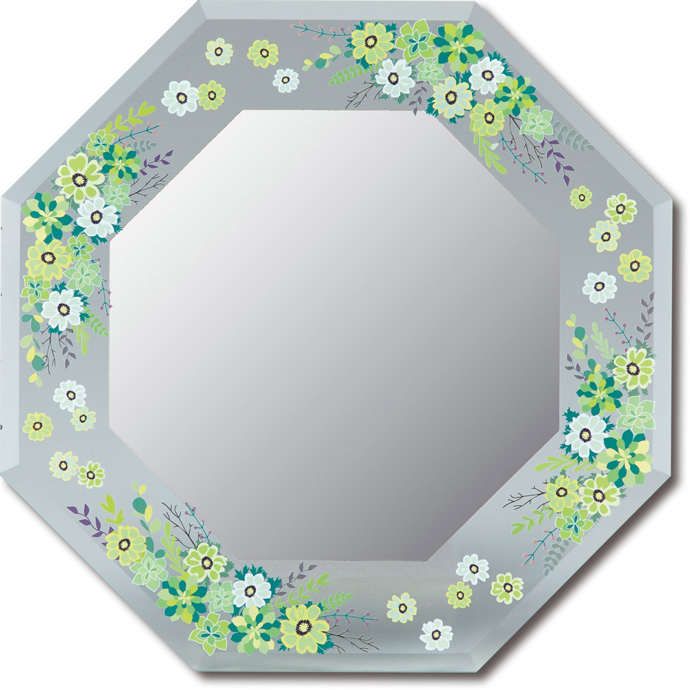 楽天市場】鏡 FGデザイン 八角ミラー「マルチフラワー（Sサイズ