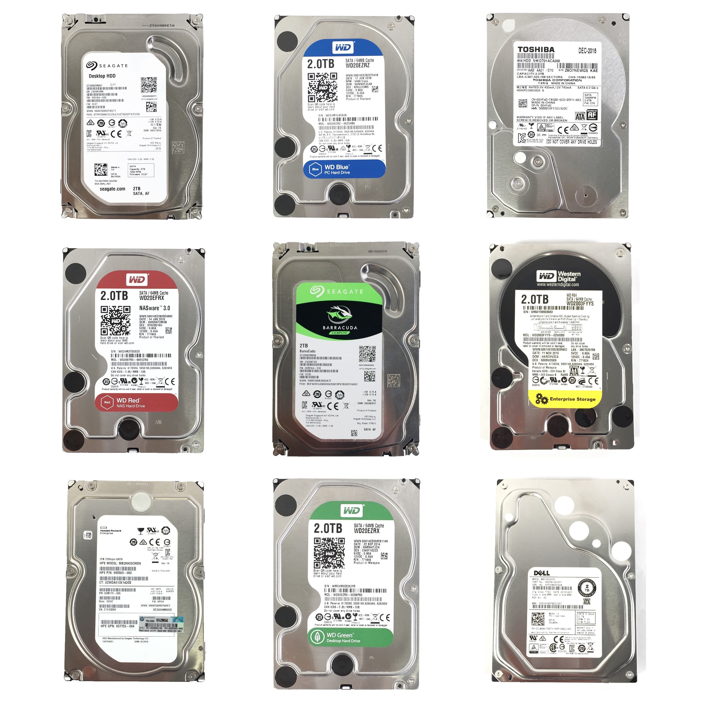 楽天市場】R022-2 TB 3.5 インチ SATA HDD 1点 WD/seagate/HPE/TOSHIBA