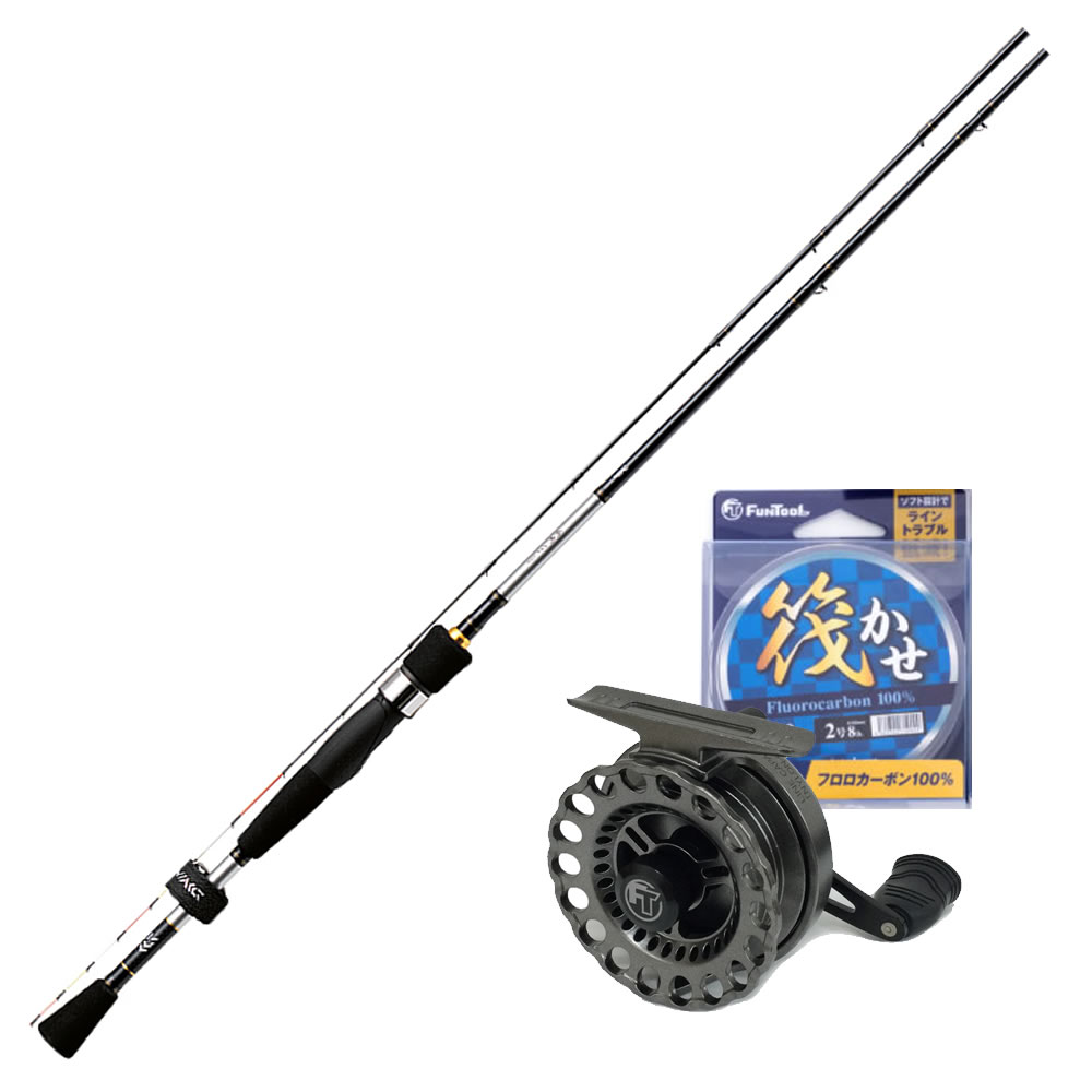 楽天市場】筏リール セット 黒王(左ハンドル) + 筏用糸(選べる1.5号～3