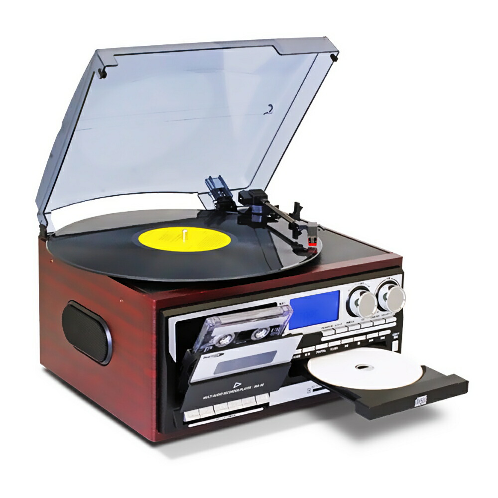 楽天市場】レコードプレーヤー スピーカー内蔵 マルチオーディオ