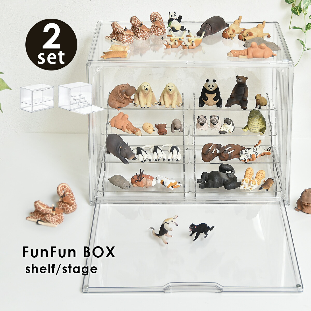 楽天市場】ディスプレイケース 【6個セット】 棚付き 透明 クリア