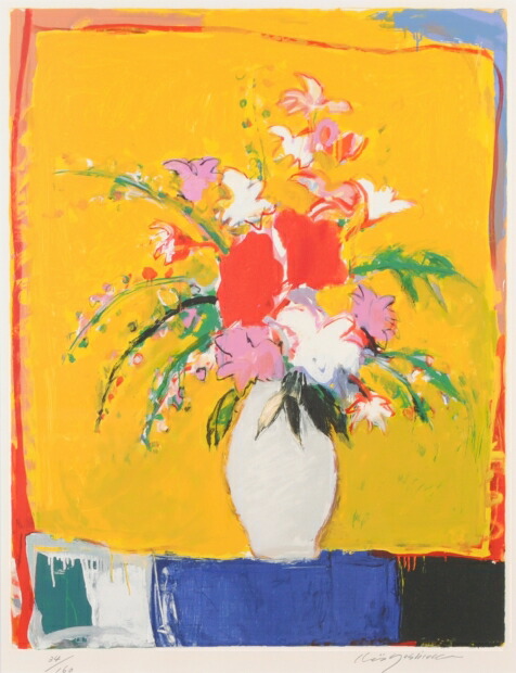 楽天市場】【作家名】吉岡耕二 【作品名】花・1 花 絵画 抽象画 静物