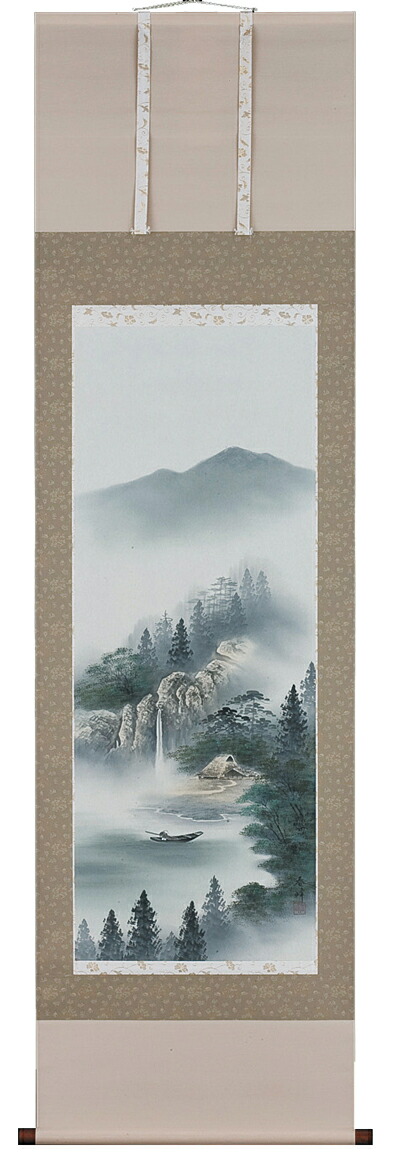 楽天市場】掛け軸 モダン 掛軸 販売 彩色山水(玉峰)【送料無料