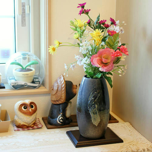 楽天市場】信楽焼 花瓶 ビードロ 耳付き 8号 陶器 おしゃれ 花入 北欧