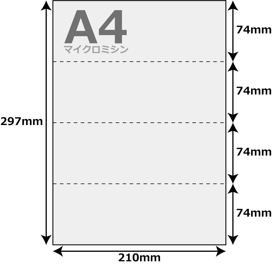 楽天市場】帳票用紙 500枚 4分割 マイクロミシン ヨコ3本 A4サイズ