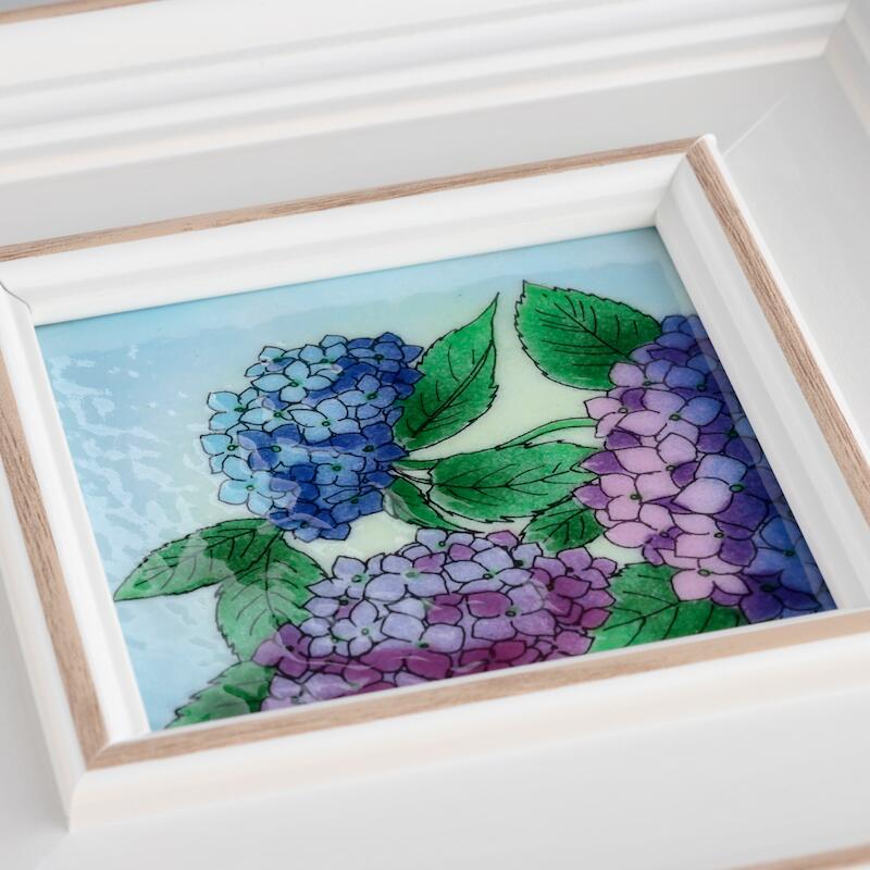 楽天市場】手描き 油絵 額入り油彩画 紫陽花 F6サイズ ガクアジサイ
