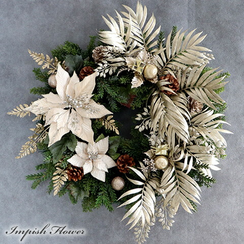 楽天市場】クリスマスリース 玄関 おしゃれ ポインセチア 高級 豪華