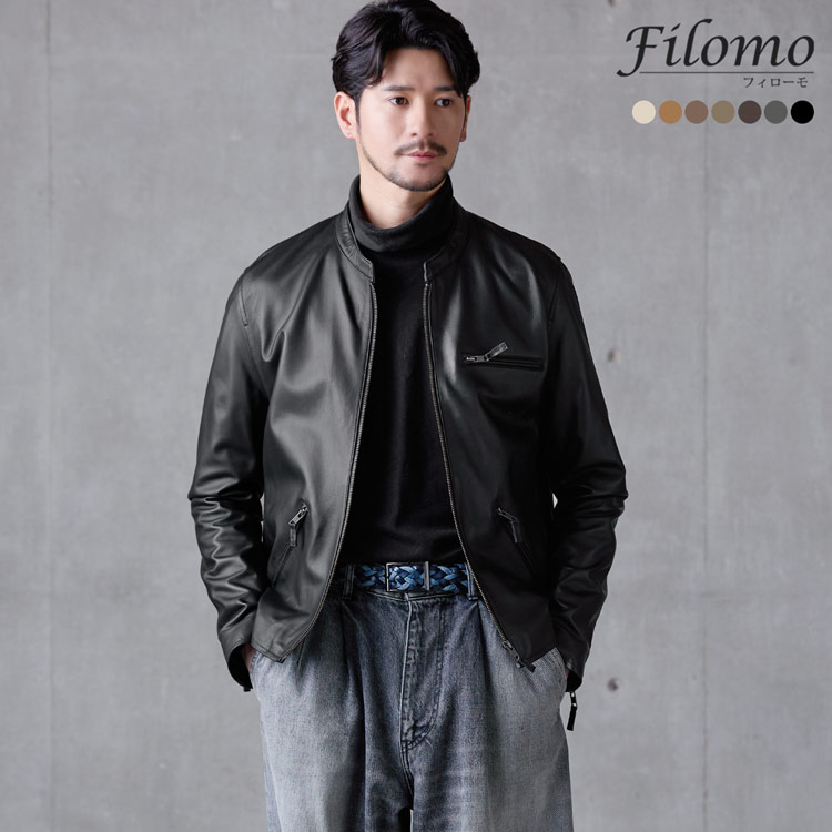 楽天市場】シングル ライダース ジャケット メンズ ラムレザー