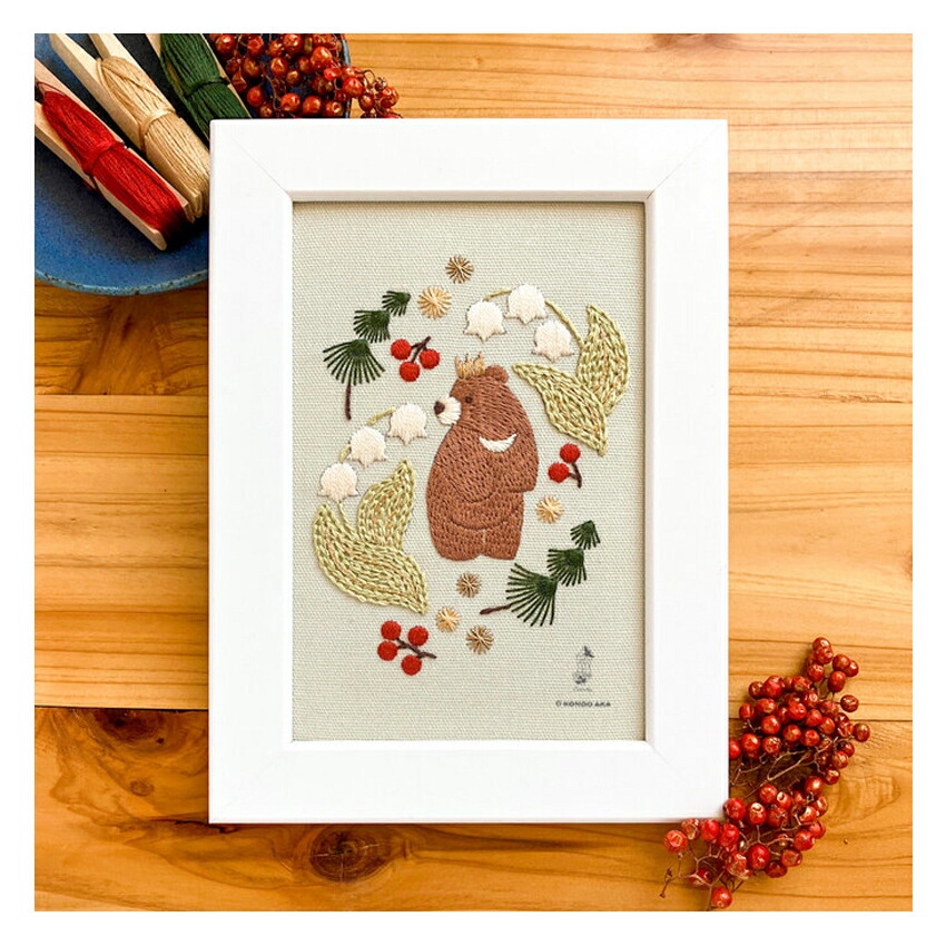 楽天市場】近藤朱さんの刺繍額キット 文鳥とミモザ ノーマル