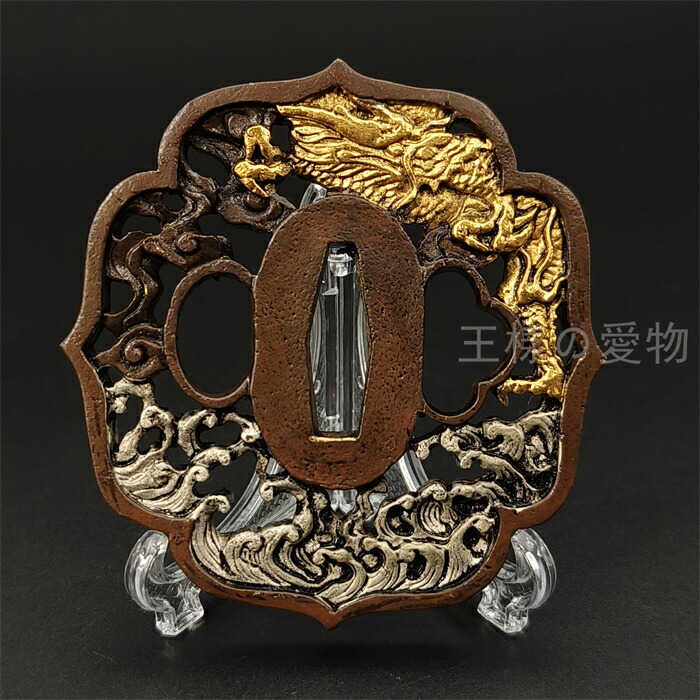 楽天市場】日本刀装具 刀鍔 家紋図 三つ葉葵 銅地 金工 細工 鍔 つば